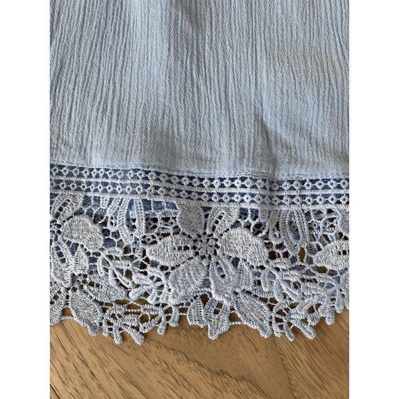 H&M Divided Womens Cold Shoulder Keyhole Lace Short Sleeve Cropped Blouse Size 2 - Picture 6 of 10